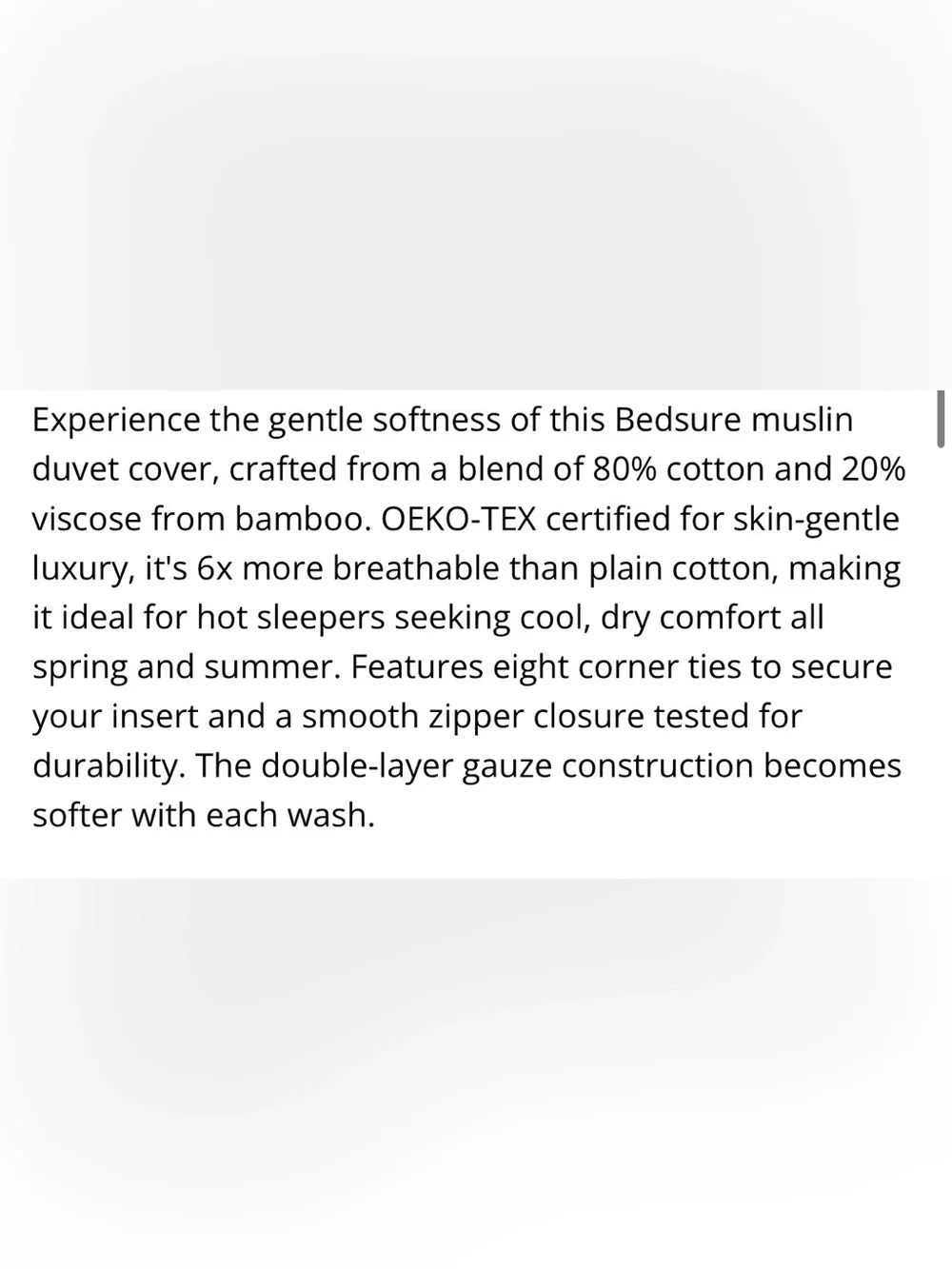 BEIGE Muslin Duvet Cover Set BREATHABLE 80%COTTON 20% VISCOSE - QUEEN SIZE